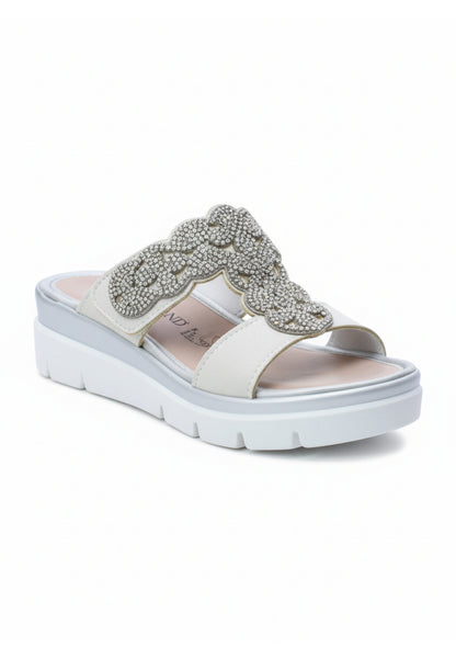 Sandali Grunland Comfort Essi SE0215 Bianco | Zeppa, Slip-on, Taglia 37, Larghezza Normale
